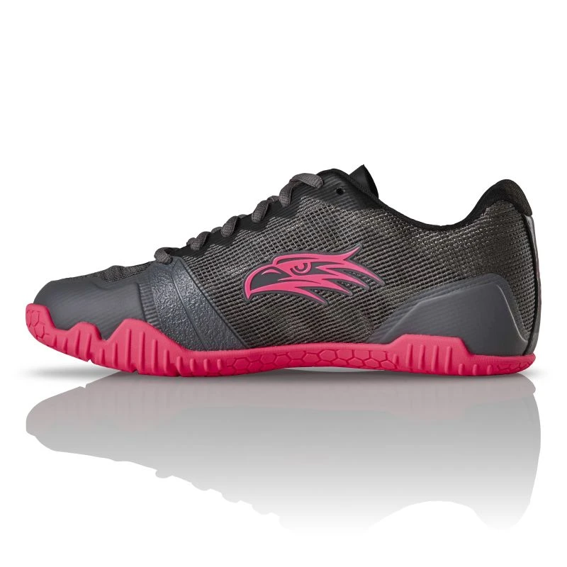Salming Hawk Women's Indoor Court Shoe (Gun Metal/Pink) 2 Salming Hawk Women's Indoor Court Shoe (Gun Metal/Pink) - Image 2