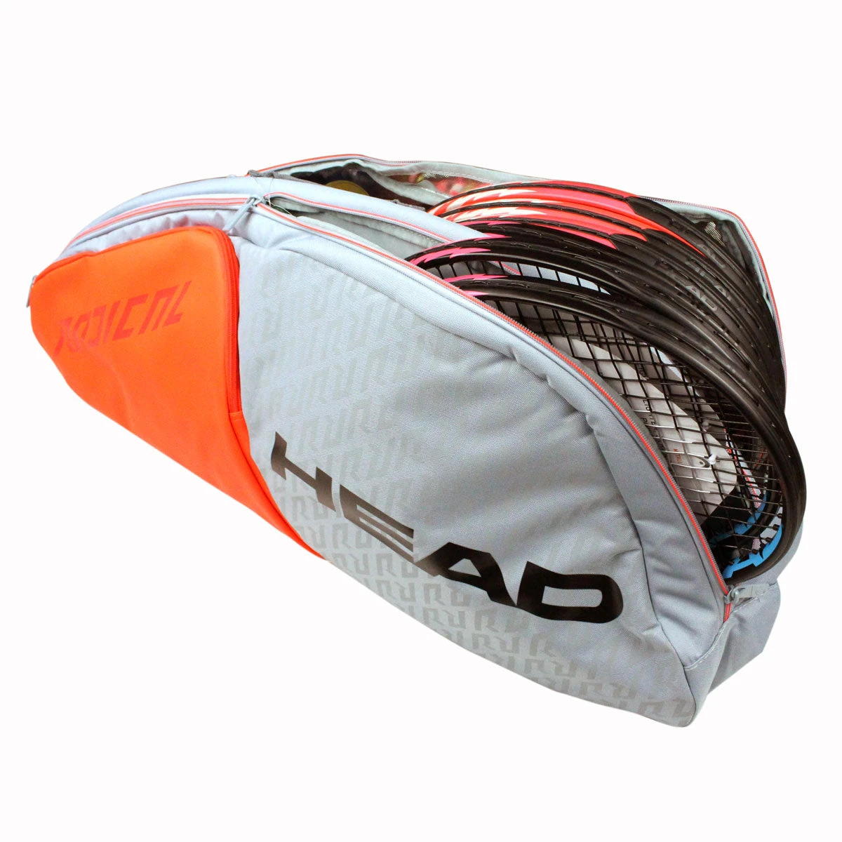 Head Radical Combi 6 Pack Racquet Bag (Grey/Orange) 1 Head Radical Combi 6 Pack Racquet Bag (Grey/Orange)