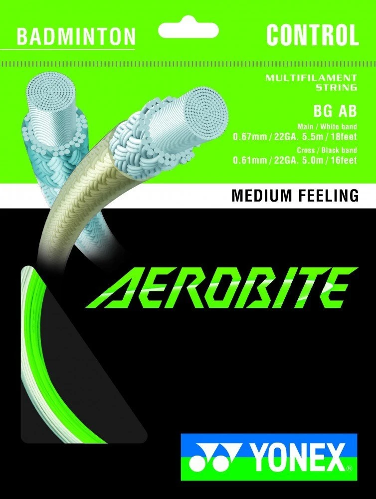 Yonex BG Aerobite Hybrid Badminton String (White/Green) 1 Yonex BG Aerobite Hybrid Badminton String (White/Green)