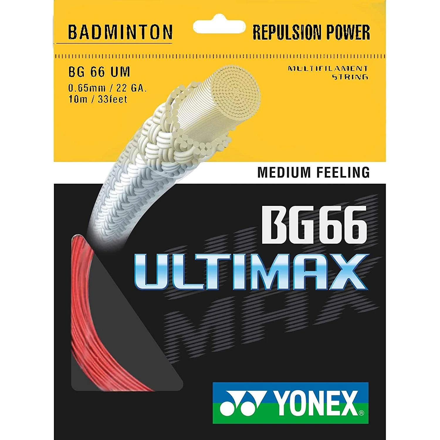 Yonex BG 66 Ultimax Badminton String (Red) 1 Yonex BG 66 Ultimax Badminton String (Red)