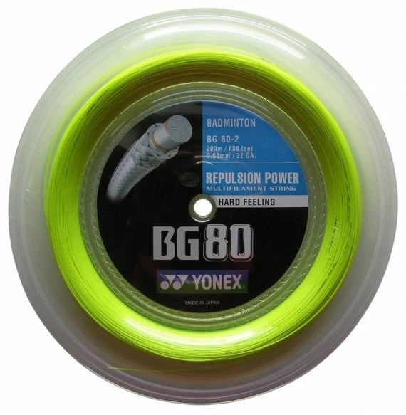 Yonex BG 80 Badminton String Reel (Yellow) 1 Yonex BG 80 Badminton String Reel (Yellow)