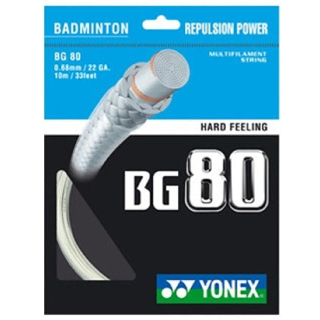 Yonex BG 80 Badminton String (White) 1 Yonex BG 80 Badminton String (White)