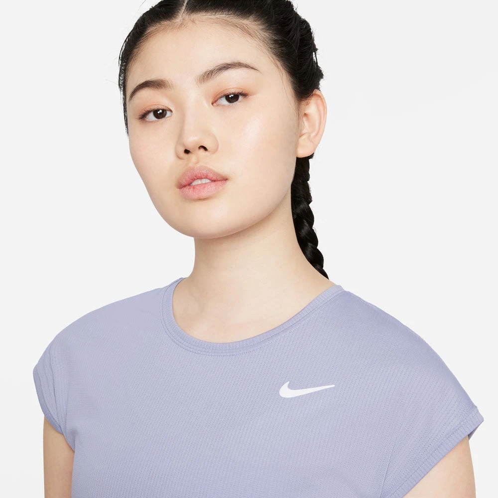Nike Women's Dri-FIT Victory Top (Indigo Haze/White) 2 Nike Women's Dri-FIT Victory Top (Indigo Haze/White) - Image 2