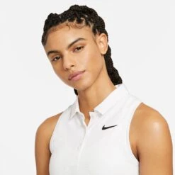 Nike Women's Victory Polo Dress (White/Black) -Racket Equipment Store CV4837 100 PHSYM001 3144