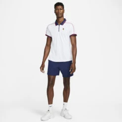 Nike Men's Dri-FIT Advantage NYC Slam Polo (White/Binary Blue/University Red) -Racket Equipment Store DA4325 100 PHSYM002 3144