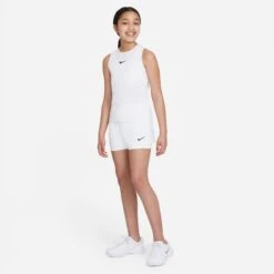 Nike Girls' Dri-FIT Victory Shorts (White/Black) 10 Nike Girls' Dri-FIT Victory Shorts (White/Black) -Racket Equipment Store DB5612 100 PHSYM003 3144