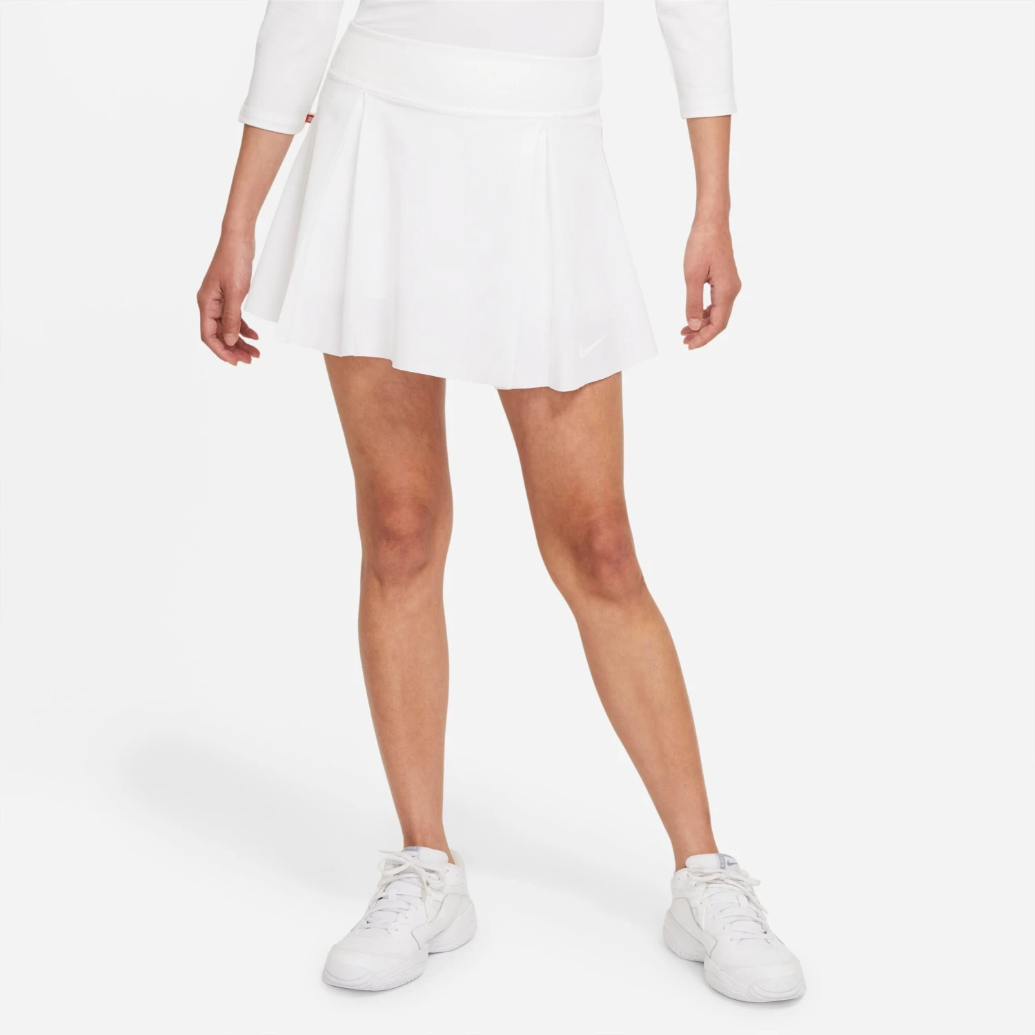 Nike Women's Dri-FIT Club Tennis Skirt (White/Black) 1 Nike Women's Dri-FIT Club Tennis Skirt (White/Black)