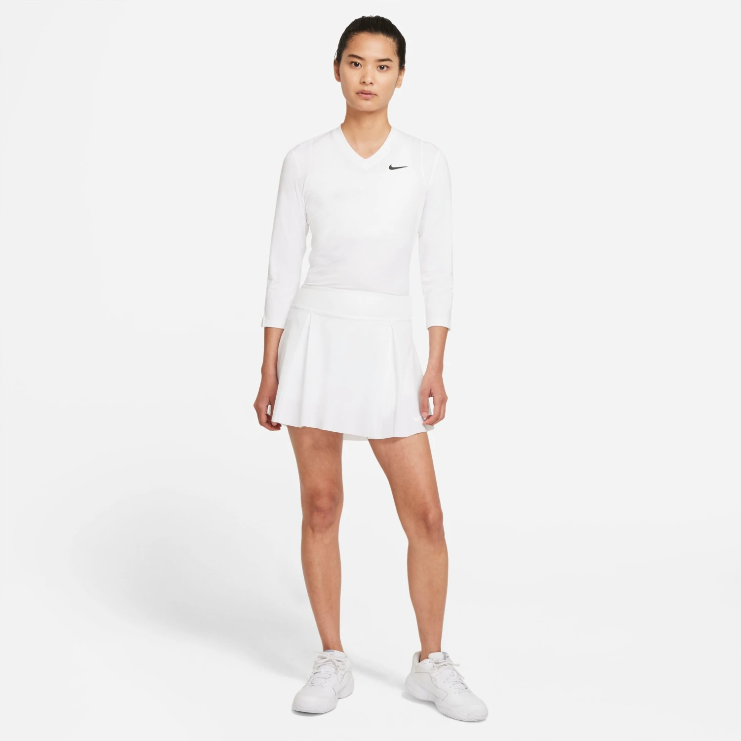 Nike Women's Dri-FIT Club Tennis Skirt (White/Black) 4 Nike Women's Dri-FIT Club Tennis Skirt (White/Black) - Image 4