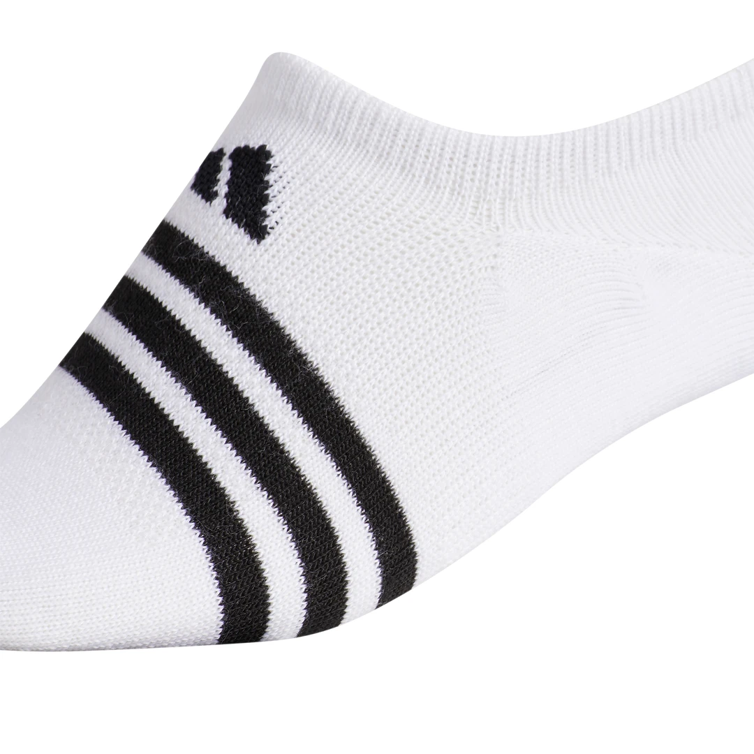 Adidas Women's Superlite 3 Stripe No-Show Socks (Black/Grey/White) 3 Adidas Women's Superlite 3 Stripe No-Show Socks (Black/Grey/White) - Image 3