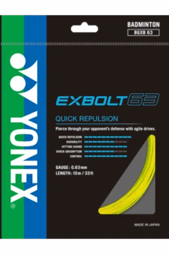 Yonex BG Exbolt 63 Badminton String (Yellow)
