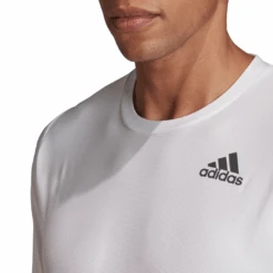 Adidas Men's Freelift AeroReady Top (White) 13 Adidas Men's Freelift AeroReady Top (White) -Racket Equipment Store FP7969 APP on model detail 1 white