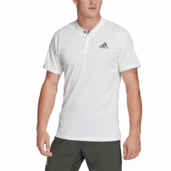 Adidas Men's Freelift HEAT.RDY Polo (White) -Racket Equipment Store FQ2434 APP on model front white