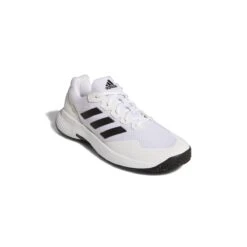 Adidas GameCourt 2 Men's Tennis Shoe (White/Black) -Racket Equipment Store GW2991 6 FOOTWEAR Photography FrontLateralTopView white