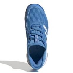 Adidas Adizero Club Junior Tennis Shoe (Pulse Blue/Cloud White) -Racket Equipment Store GX1854 3 FOOTWEAR Photography TopPortraitView white