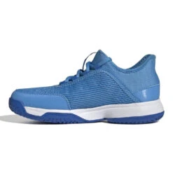 Adidas Adizero Club Junior Tennis Shoe (Pulse Blue/Cloud White) -Racket Equipment Store GX1854 5 FOOTWEAR Photography SideMedialCenterView white