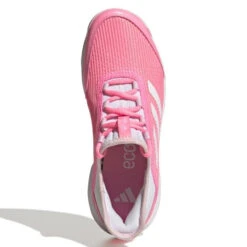 Adidas Adizero Club Junior Tennis Shoe (Pink/White) -Racket Equipment Store GX1855 3 FOOTWEAR Photography TopPortraitView white