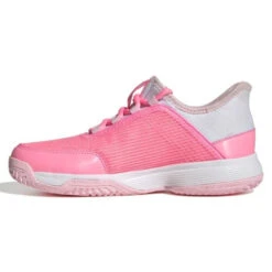 Adidas Adizero Club Junior Tennis Shoe (Pink/White) -Racket Equipment Store GX1855 5 FOOTWEAR Photography SideMedialCenterView white