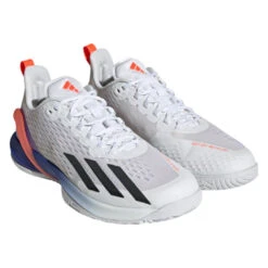Adidas Adizero Cybersonic Men's Tennis Shoe (White/Black) 9 Adidas Adizero Cybersonic Men's Tennis Shoe (White/Black) -Racket Equipment Store GY9634 6 FOOTWEAR Photography FrontLateralTopView transparent
