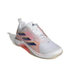 Adidas Avacourt Women's Tennis Shoe (White/Indigo/Orange) -Racket Equipment Store GZ0690 6 FOOTWEAR Photography FrontLateralTopView white