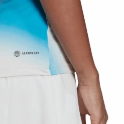 Adidas Women's Mel Y-Tank Top (White/Red/Blue) -Racket Equipment Store HA7614 APP on model detail 2 white