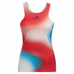 Adidas Women's Mel Y-Tank Top (White/Red/Blue) -Racket Equipment Store HA7614 APP photo front center white