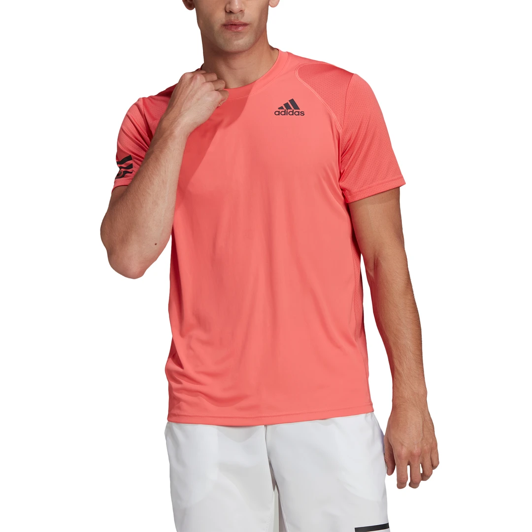 Adidas Men's 3 Stripes Club Top (Semi Turbo/Black) 2 Adidas Men's 3 Stripes Club Top (Semi Turbo/Black) - Image 2