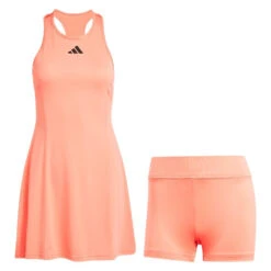 Adidas Women's Club Dress (Orange) -Racket Equipment Store HZ4285 2 APPAREL Photography FrontView transparent