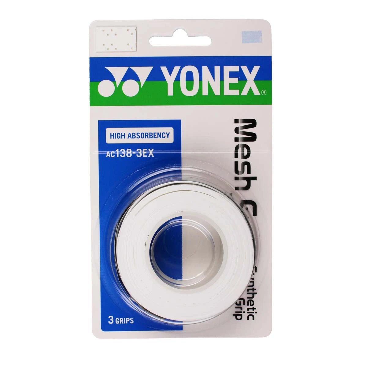 Yonex Mesh Grap Overgrip 3 Pack (White) 1 Yonex Mesh Grap Overgrip 3 Pack (White)