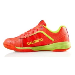 Salming Adder Women's Indoor Court Shoe (Orange/Yellow) -Racket Equipment Store Salming Adder Womens Indoor Shoe 1236076 5491 04 RacquetGuys