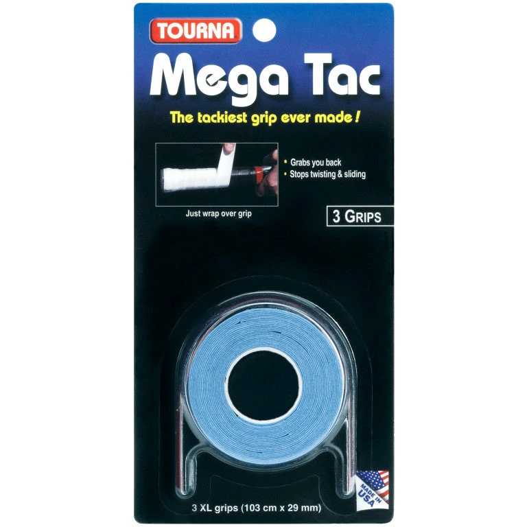 Tourna Mega Tac Overgrip 3 Pack (Blue) 1 Tourna Mega Tac Overgrip 3 Pack (Blue)