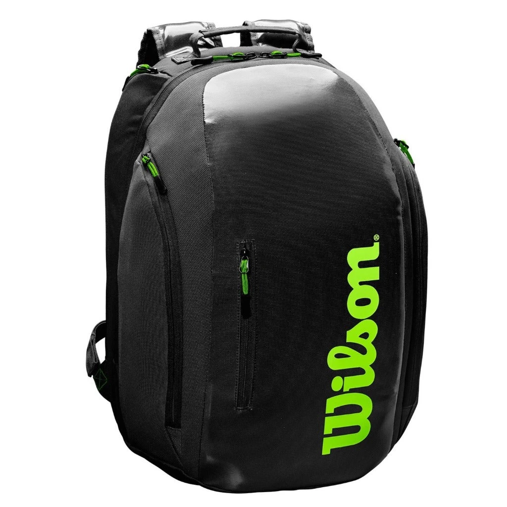 Wilson Super Tour Backpack Racquet Bag (Black/Green) 2 Wilson Super Tour Backpack Racquet Bag (Black/Green) - Image 2