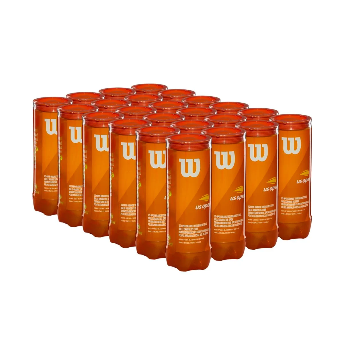Wilson US Open Tournament 60' Orange Junior Tennis Balls - 24 Can Case 1 Wilson US Open Tournament 60' Orange Junior Tennis Balls - 24 Can Case