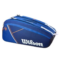 Wilson Super Tour 9 Pack Roland Garros Racquet Bag (Blue/Clay) -Racket Equipment Store Wilson Roland Garros Super Tour 9PK Blue Orange 3