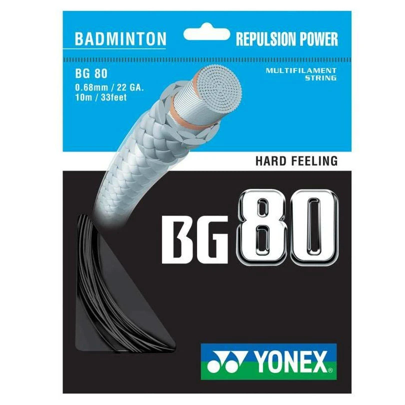 Yonex BG 80 Badminton String (Black) 1 Yonex BG 80 Badminton String (Black)
