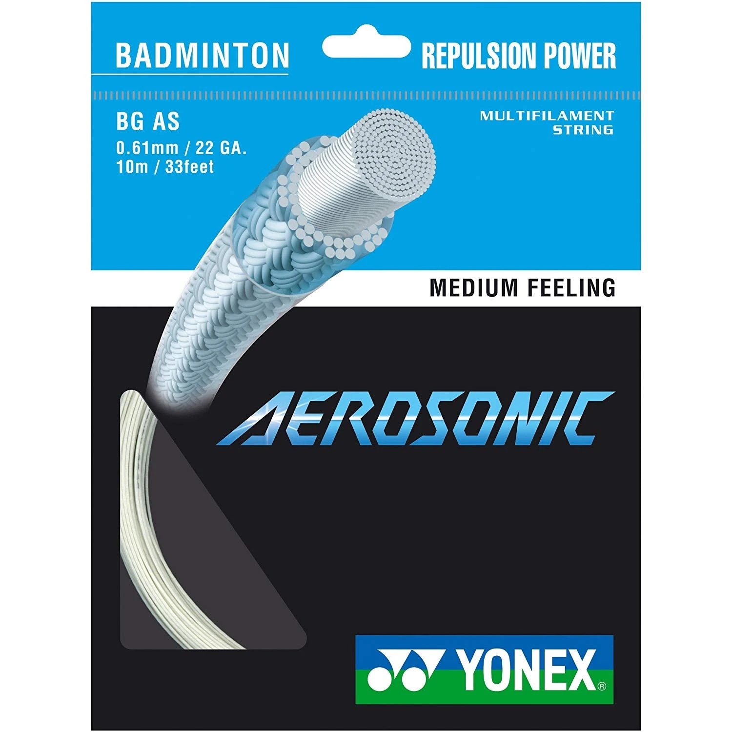 Yonex BG Aerosonic Badminton String (White) 1 Yonex BG Aerosonic Badminton String (White)