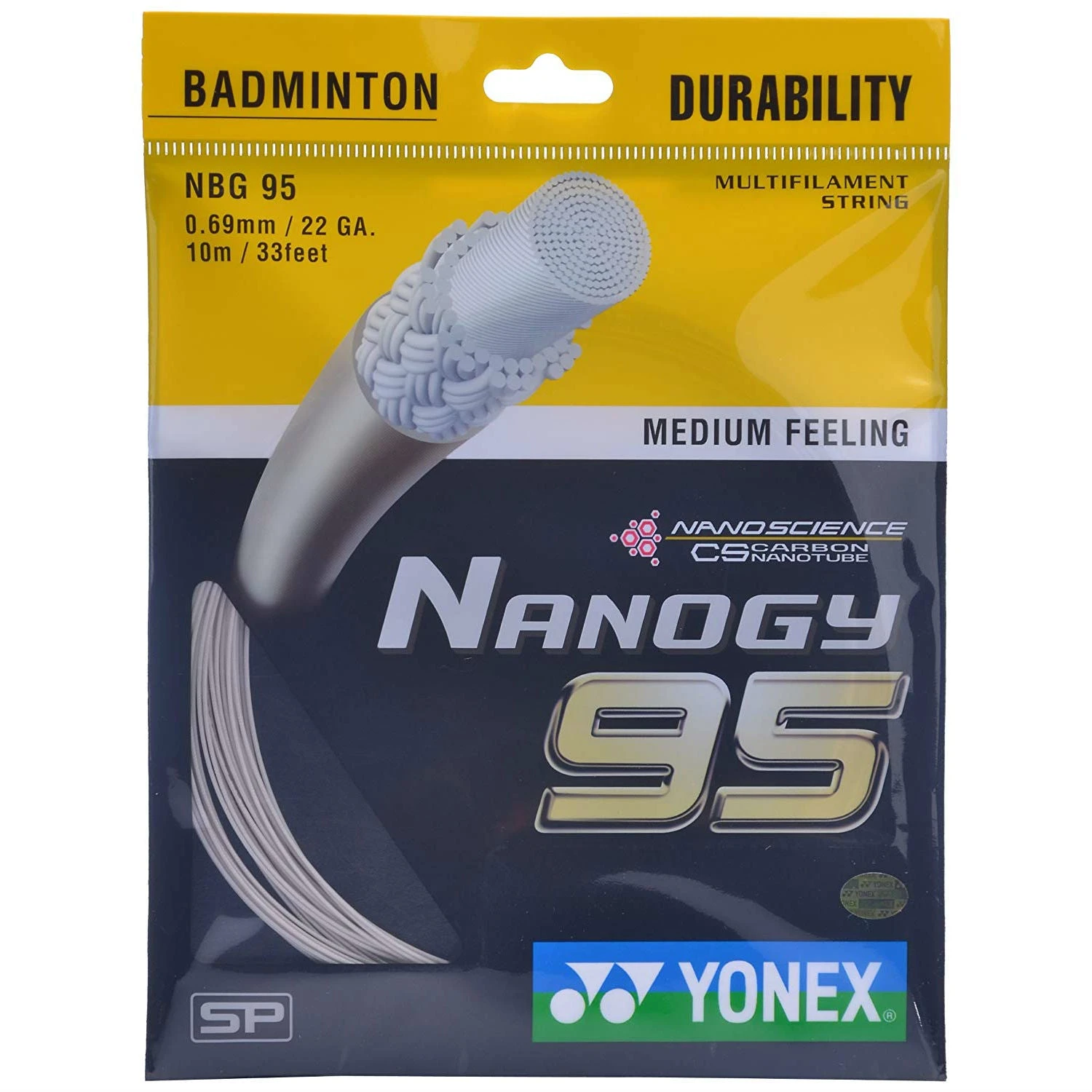 Yonex Nanogy BG 95 Badminton String (Silver) 1 Yonex Nanogy BG 95 Badminton String (Silver)