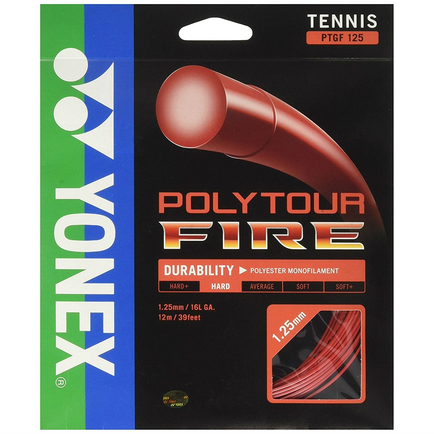 Yonex Poly Tour Fire 16L/1.25 Tennis String (Red) 1 Yonex Poly Tour Fire 16L/1.25 Tennis String (Red)