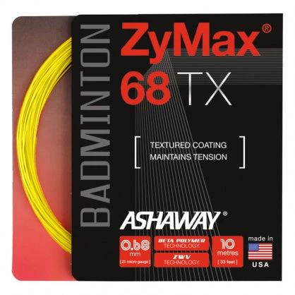 Ashaway ZyMax 68 TX Badminton String (Optic Yellow) 1 Ashaway ZyMax 68 TX Badminton String (Optic Yellow)